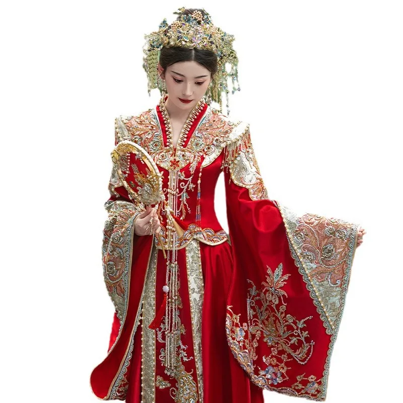 New Chinese Style Hanfu Wedding Clothes 2024 Bridal Dress Improved Xiuhe Clothing Fit
