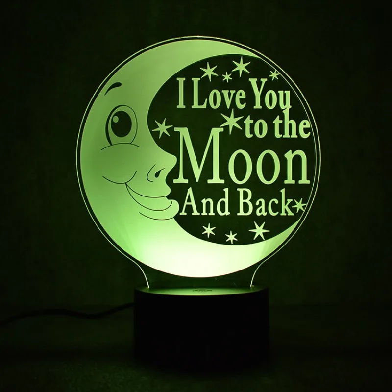 LOVE Mood 3D Night Light for Kids Room Decor 7 Colors Changing USB Table Lamp LED Nightlight Child Baby Birthday Christmas Gifts