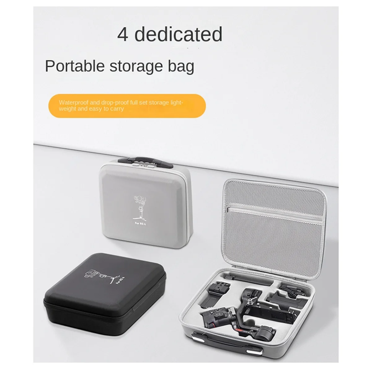 

ABAN Ящик для хранения с защитой от давления, жесткий чехол для переноски, чемодан для 4-стабилизатора карданного подвеса, серый