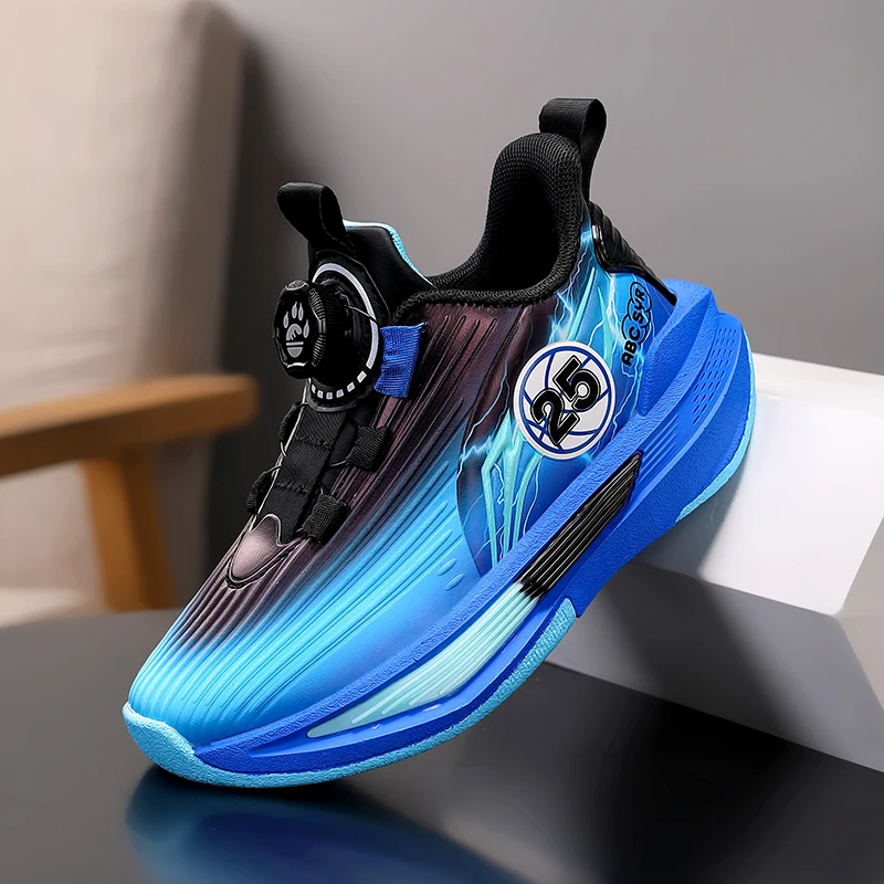 

Kids Basketball Shoes Non-slip Basketball Tactical Boots Lace-up Boys Girls Breathable Sneakers Outdoor PU Leather Running Shoes