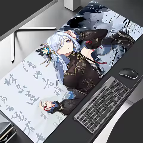 Mouse Pad Gaming Accessories PC Gamer alfombrilla Genshin Impact Shenhe Computer Desk Mat Laptop Varmilo Keyboard Pads Mousepad