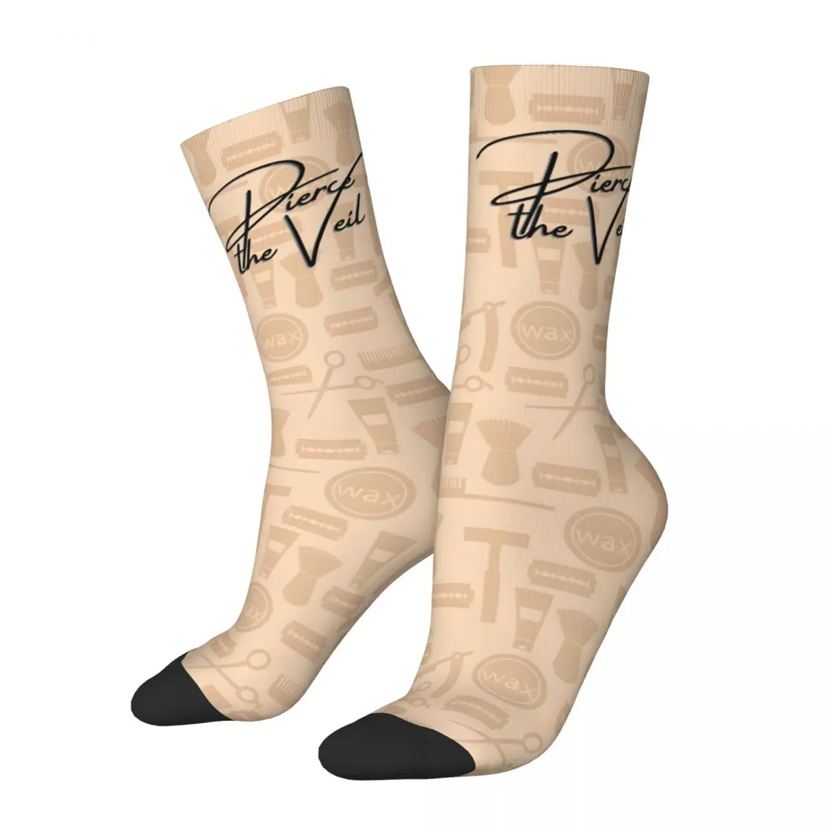 Retro PTV Sign Men's compression Socks Unisex Pierce The Veil Harajuku Pattern Printed Novelty Crew Sock