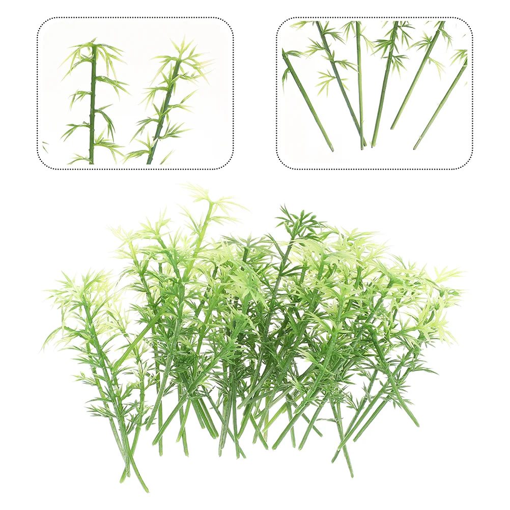 40 Pcs Faux Plant Bamboo Model Mini Fake Decor Miniature Artificial Tree Household Micro Landscape Trees