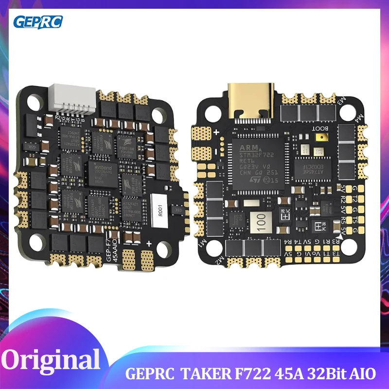 GEPRC TAKER F722 45A 32 bits AIO contrôle de vol bêtaflght INAV/ESC Buzzer 16 mo boîte noire 32 bits enregistrement d'analyse de données pour modèle Rc