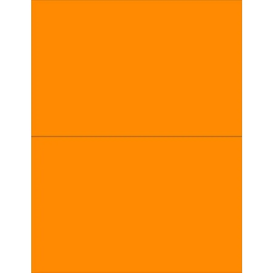 

8-1/2 x 11" Neon Color High Light Labels for Laser and Inkjet Printer 8-1/2" x 5-1/2" - 2 Per Page 200 Labels