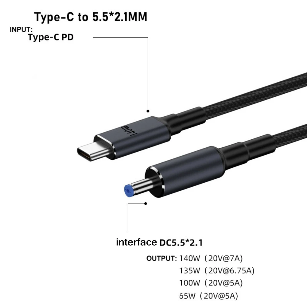 1.8M Charging Cable for Starlink Mini USB C to DC Power Cords Support 140W PD Fast Charging Portable Wire