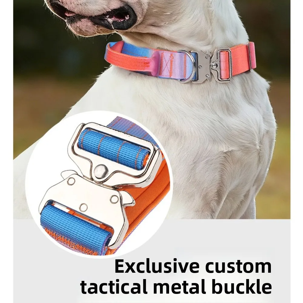 Dog Collar with Handle Gradual Change Explosion-proof Rush Dog Tactical Collar Can Lift Pet Collar Dog Collar with Handle