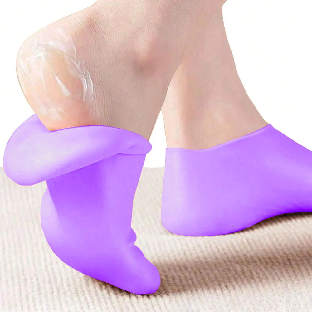 1 paar Frauen Silikon Socken Trockenen Rissige Füße Fußpflege Socken Spa Pediküre Socken Massage Feuchtigkeitsspendende Gel Fuß Pflege Werkzeug