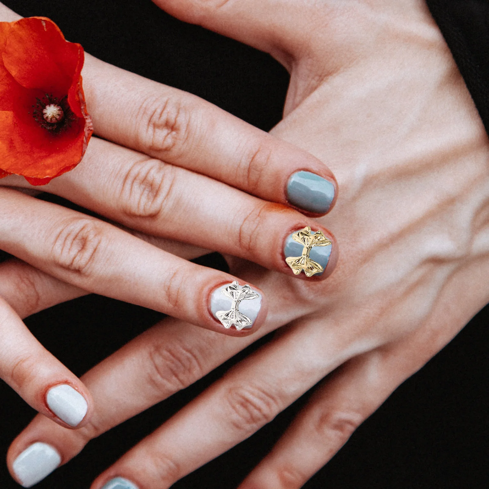 100 قطعة مسمار السحر ربطة القوس فيونكة معدنية مسطحة ثلاثية الأبعاد لامعة سبيكة Bowknot زينة مانيكير لتقوم بها بنفسك اكسسوارات ل أظافر تركيب من الأكريليك النساء #2