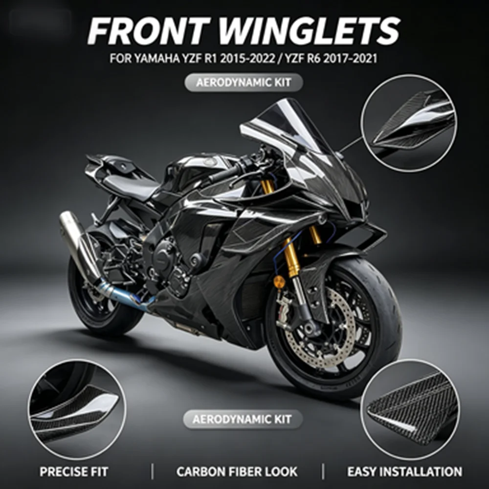 Motorcycle Fixed wing Accessories spoiler Aerodynamic Winglet For Yamaha YZF R1 2015-2023 YZF R6 2017-2023 abs carbon