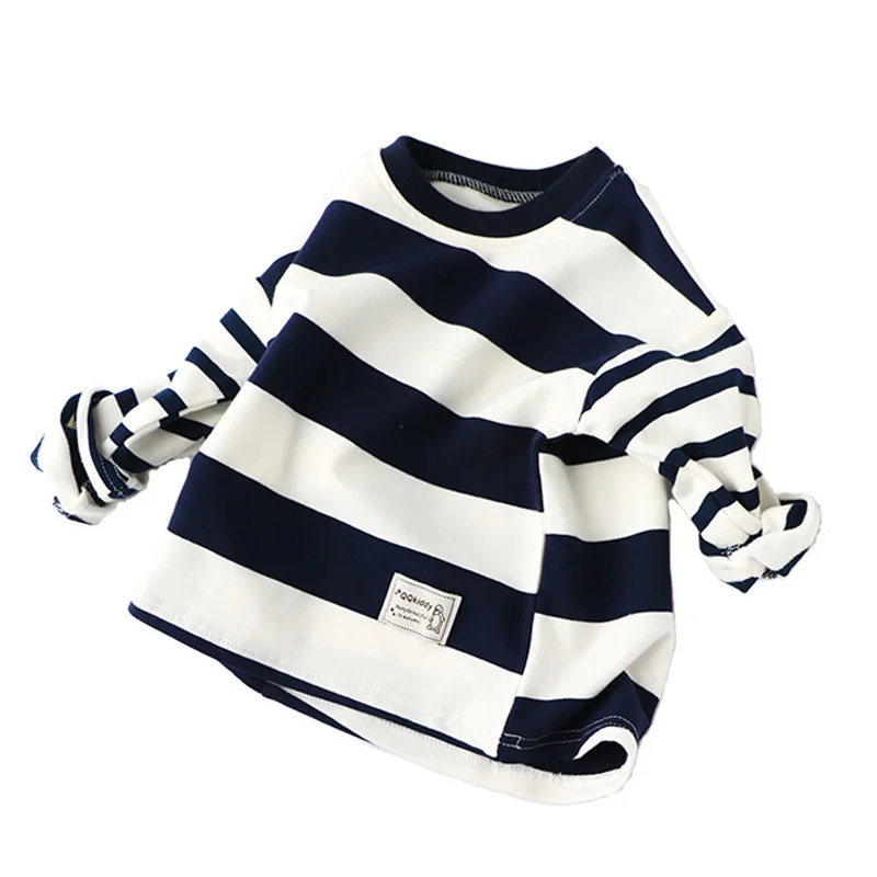 

Spring Autumn Children T-shirts for Boys Girls Long Sleeve Striped T shirts Casual Boys Clothes for 2-7Y BC102