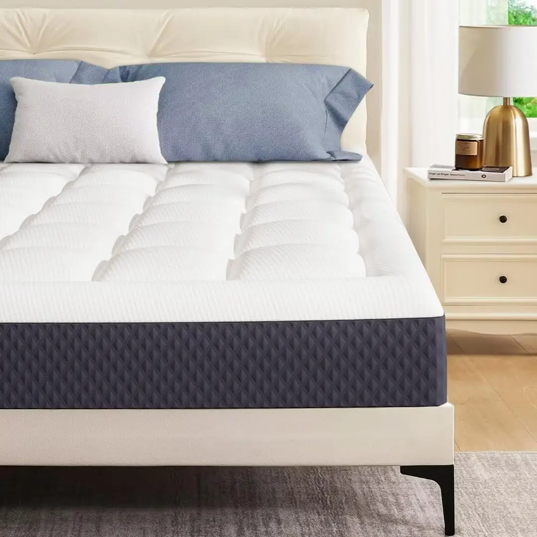 10 Inch Full Size Mattress in a Box, Cooling Gel Memory Foam Mattress with Breathable Pillowtop for Pressure Relief