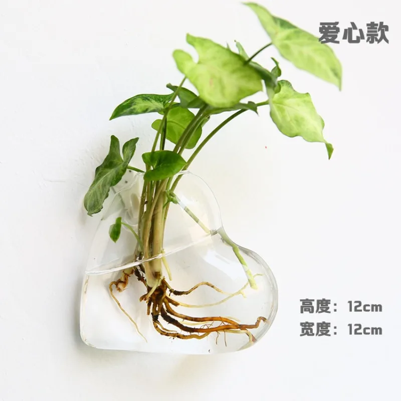 Fashion Wall Hanging Glass Flower Vase Terrarium Wall Fish Tank Aquarium Container Flower Planter Pots Home Garden Decoration