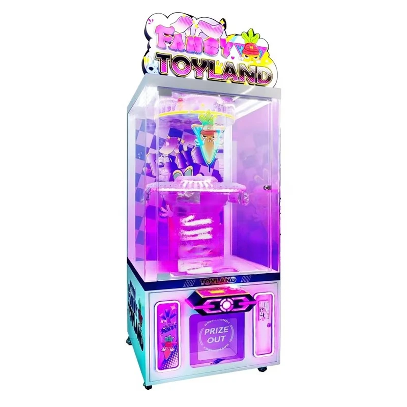 a forYuejin   Pink Lucky Claw Crane Machine Arcade Coin Prize Toy for Theme Parks Made of Metal and Plastic