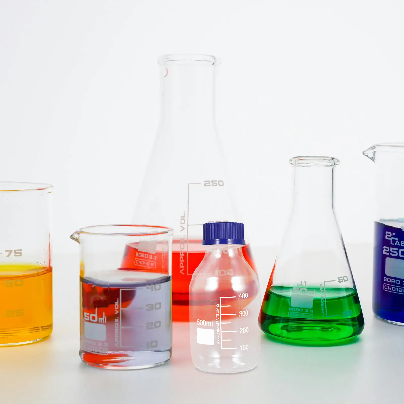 2Pcs Glass Reagent Bottle 500Ml Leak-Proof Liquid Storage Laboratory Sample Sealing Bottle for Chemistry Research