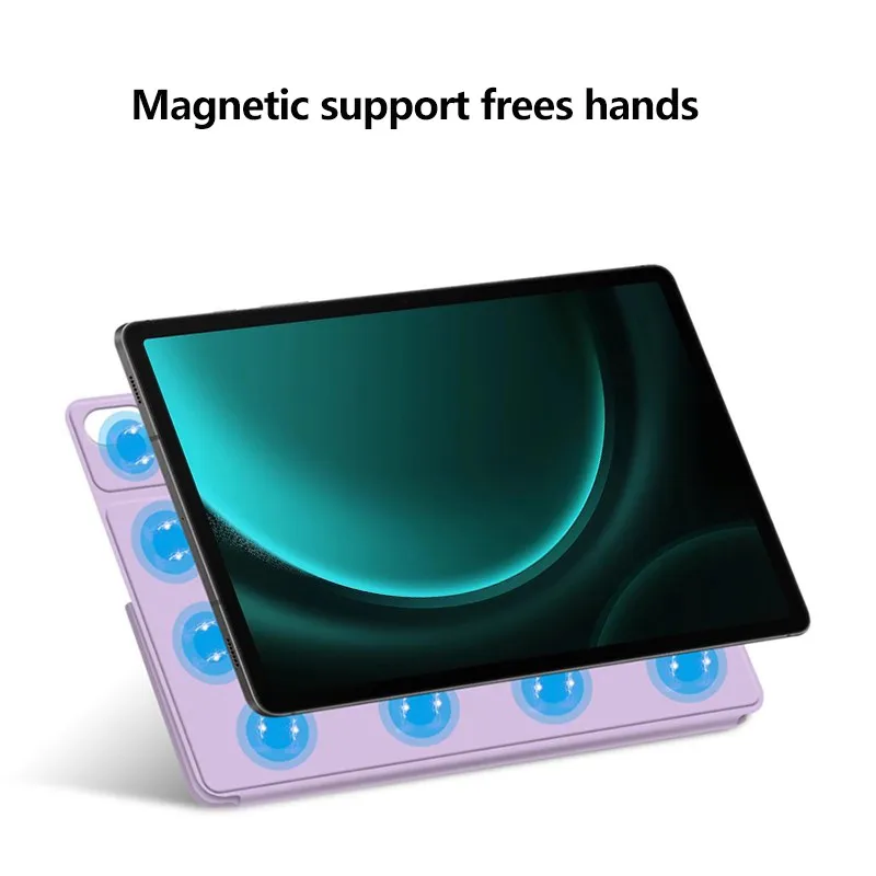 حافظة جلدية لهاتف سامسونج جالاكسي تاب S10 لايت 10.9 بوصة 2025 SM-X400 X406B S10 FE S9 S6 Lite غطاء تشوه مغناطيسي Y قابل للطي