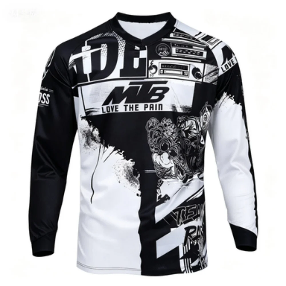 Trendy Printed Long-Sleeve Sports T-Shirt Breathable Outdoor Cycling Top Casual Athletic Wear image 4