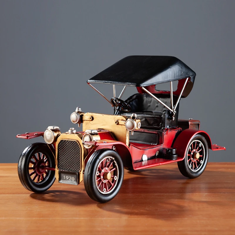 

Vintage Car Model Semi Handmade Iron Desk Decoration Bar Cafe Office Figurines & Miniatures Retro Automobile Enthusiast Gift