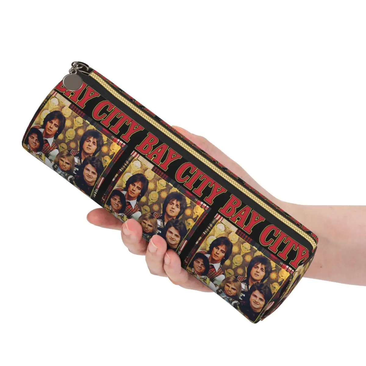 Band Bay City Rollers Music Rock Retro Vintage Pencil Cases Pencil Pouch Cylinder Pen Box Pencil Bag for Kid Stationery Supplies