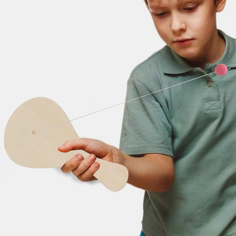 

12pcs Hand Painted Wooden Racket Craft Kids Doodle Ball Blank Board Family Fun Activities Parent Child Painting Skills