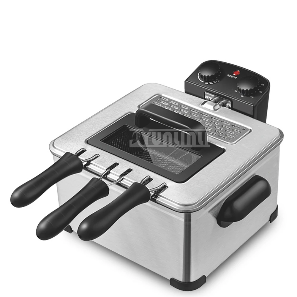 5L Electric Fryer Commercial Deep Fryer Chicken Fried Oven High-Temperature Frying Cooker Pan