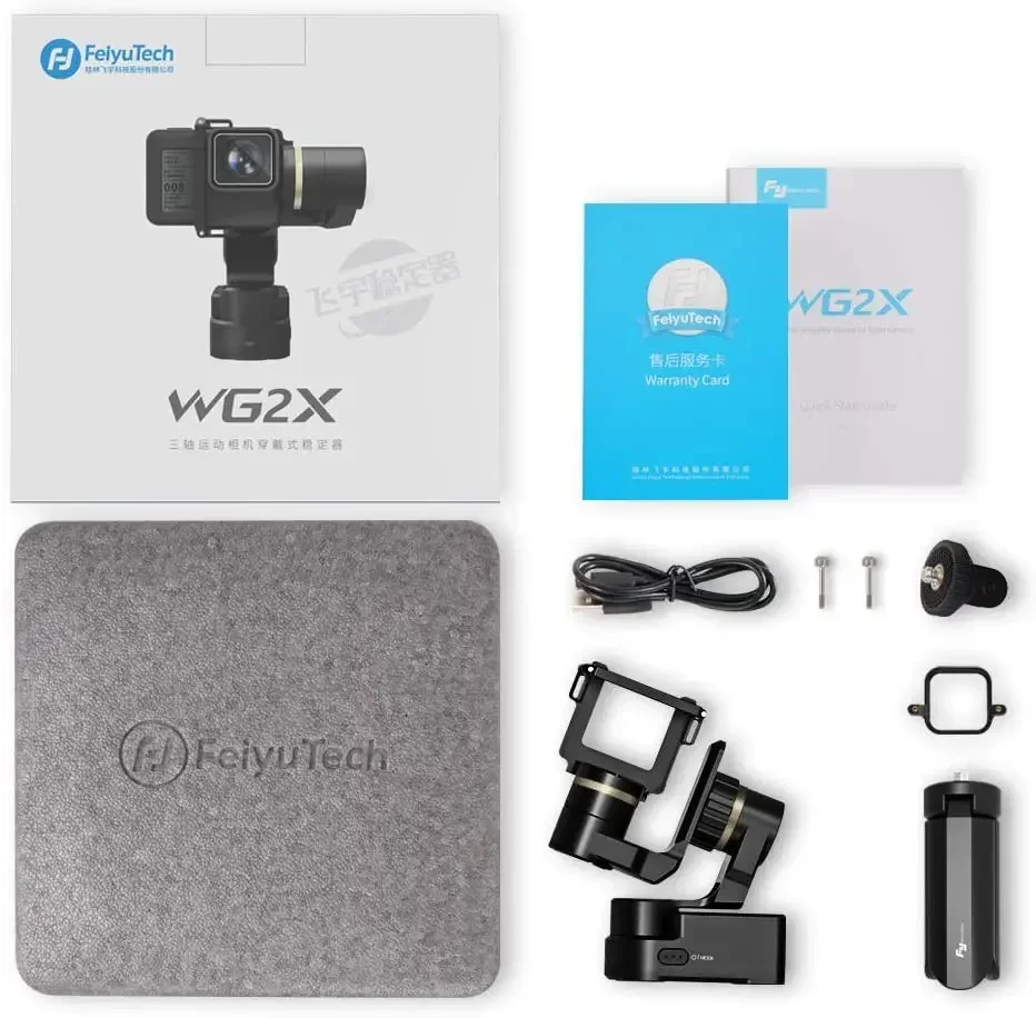 TLF Feiyu WG2X دراجة دراجة خوذة سيارة الصيد 3-محور يمكن ارتداؤها الرياضة مثبت أفقي ل Go Pro Action