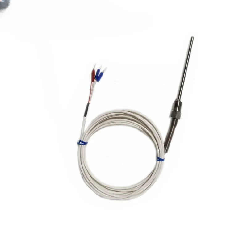 Outline temperature sensor PT100 pipe diameter 5MM pipe length 100MM thread 1/4 outlet 3 meters