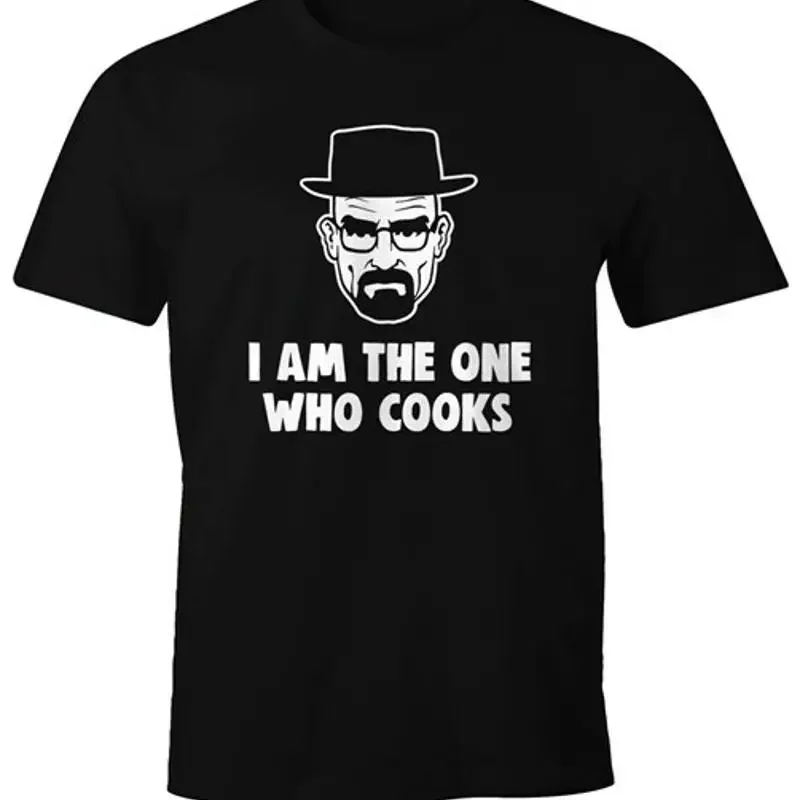 Mens T-Shirt Grilling Heisenberg I am the one who cooks barbecue BBQ meat