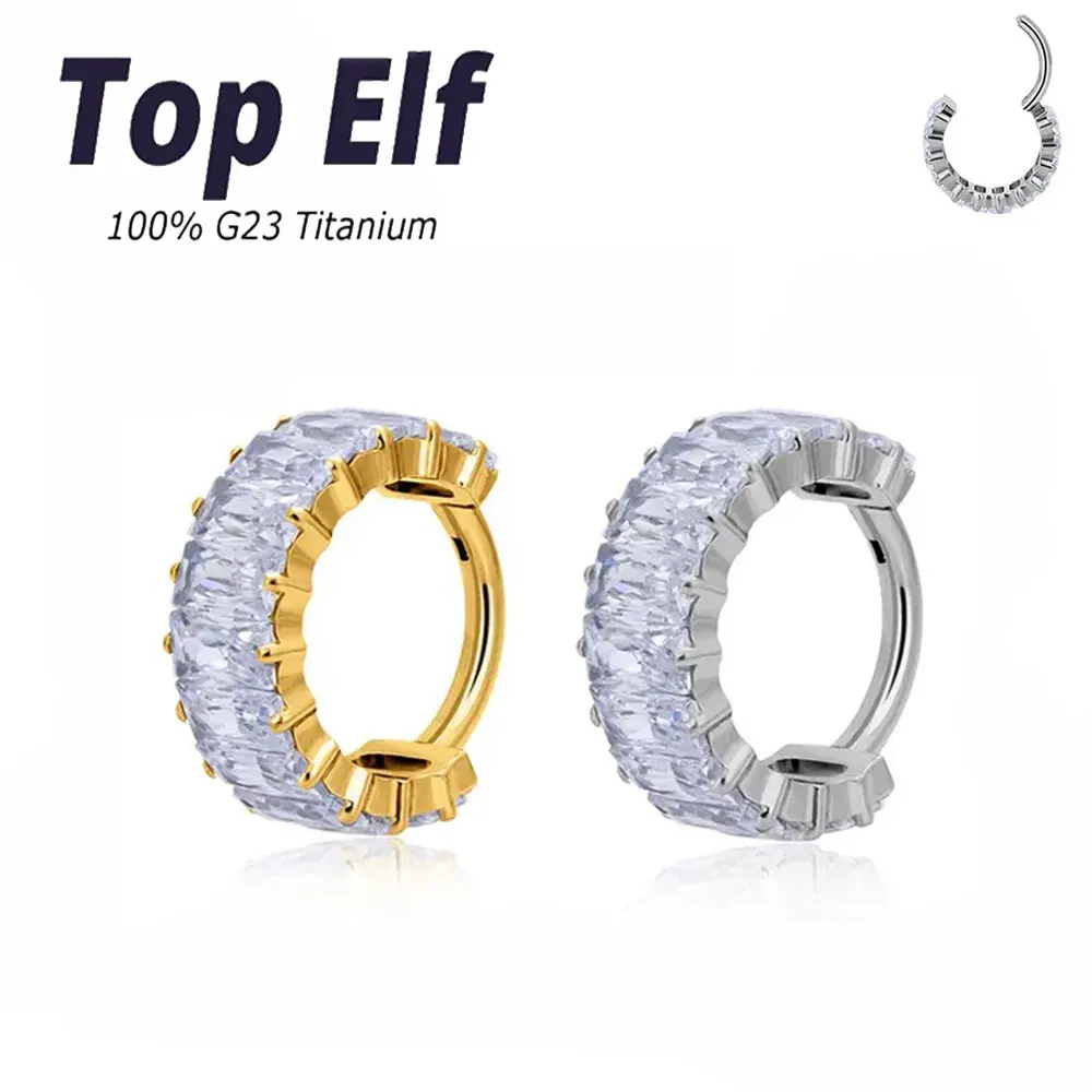 

1PC G23 ASTM F136 Titanium Daith Hoop Earrings Segment Clicker Tragus Piercing Body Jewelry With Wholesale Price