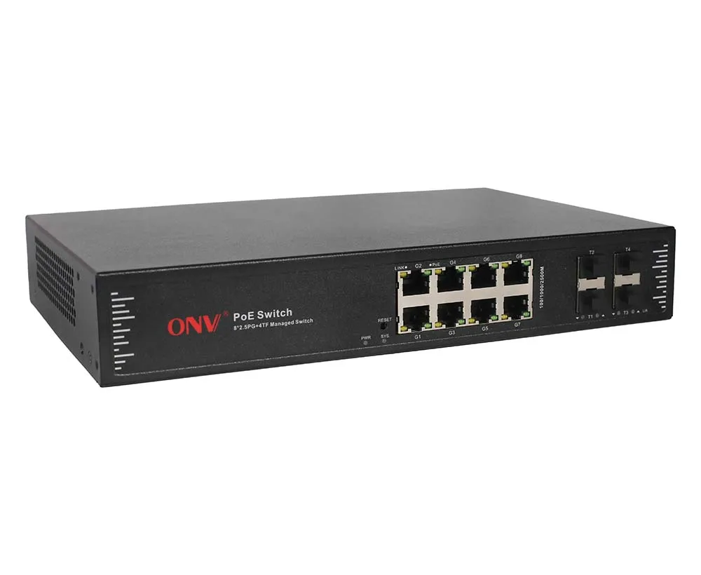 OEM/ODM 12-port 2.5G Sakelar PoE Terkelola dengan QOS, STP/RSTP/MSTP, ERPS, IGMP, SNMP, WEB/CLI, VLAN, Pemantauan Keamanan