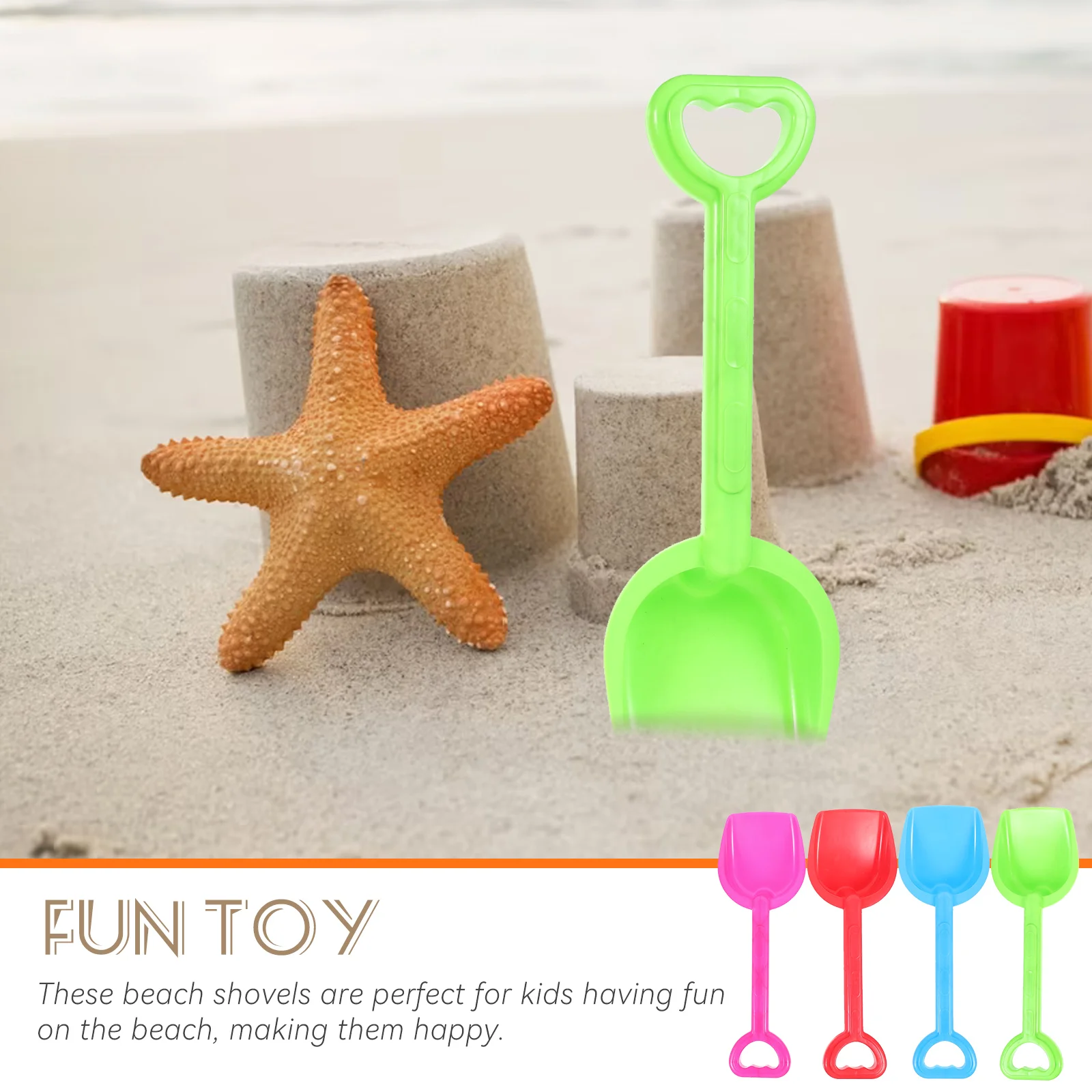 4 Pcs Beach Creative Sand Toys Shovels Kids Summer Lovely Plastic Digging