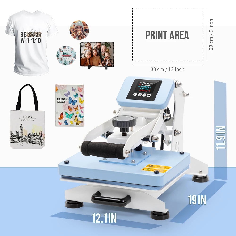 PYD Life Automatic Open Sublimation Heat Press Machine T Shirt Heat Printing 9*12 Hot Product Easy To Operate Heat Press