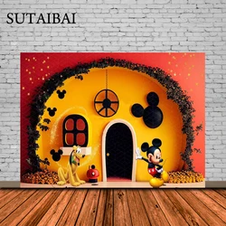 Disney Minnie Mickey Mouse Daisy Amusement Park Backdrop Photography Birthday Background Party Supplies Boys Girls Decoration