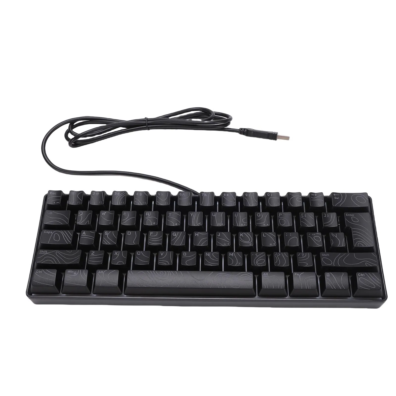 Computer Keyboard USB Wired RGB N Key Rollover Contour Keycaps Membrane Keyboard for Working Gaming 61 Key Mechanical Keyboard