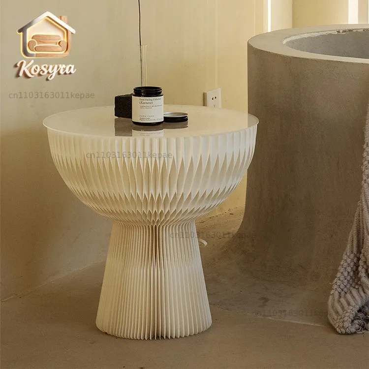 Paper edge few small coffee table round table corner few simple sofa side cabinet light luxury living room bedroom