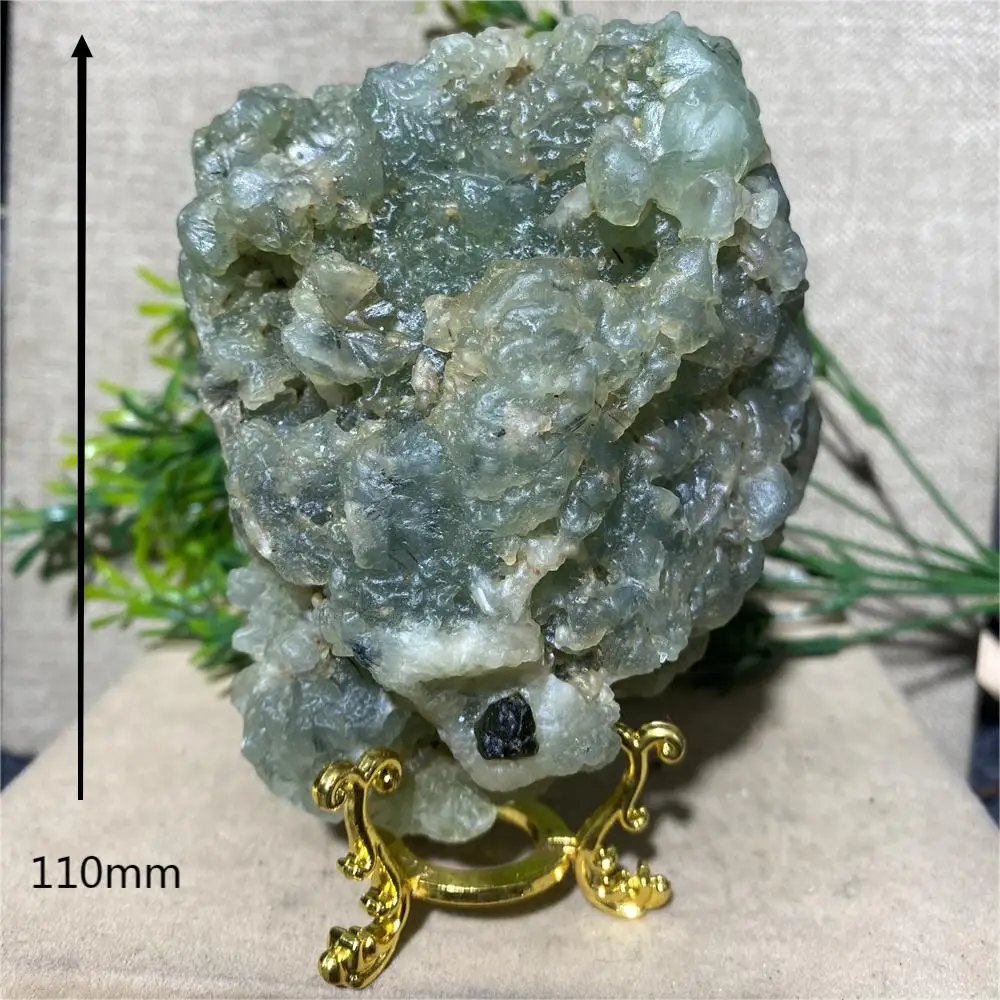 Imagem -05 - Prehnite Chiltonite Ágata Pedra Quartzo Cura Turmalina Minerais Ornamentos Espirituais Decoração Suporte Natural