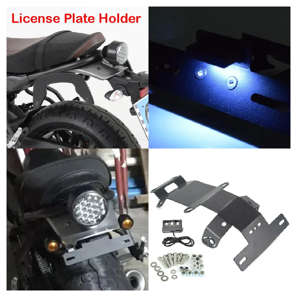 Fit for Yamaha XSR700 ABS XSR 700 2015-2024 Motorcycle License Plate Holder Tail Eliminator LED Light Registration Plate Bracket