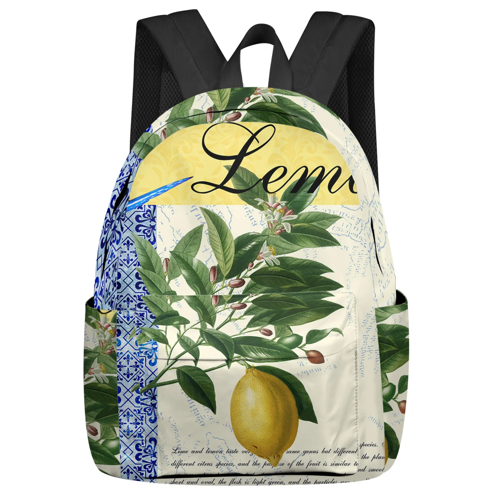 Moroccan Pattern Butterfly Lemon Backpacks Teenagers Student School Bags Laptop Backpack Men Women Female Travel Mochila