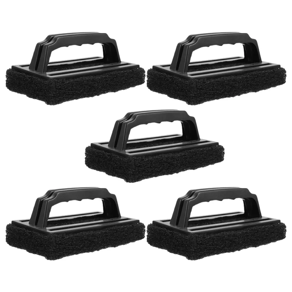 

5pcs Cleaning Brush For Bbq Rack Scrubber Kitchen Oil Sponge Basting Tool Handle Rack Brush Outdoor Grilling
