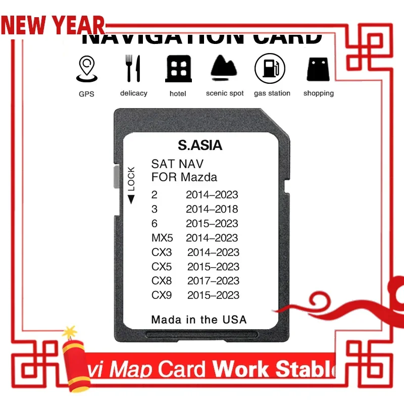 

Southeast Asia Maps GPS For Mazda 2/3/6/MX5/CX3/CX5/CX8/CX9 Vehicle Navigation SD Memory Card 2023 Connect 1 Sat Nav 8GB