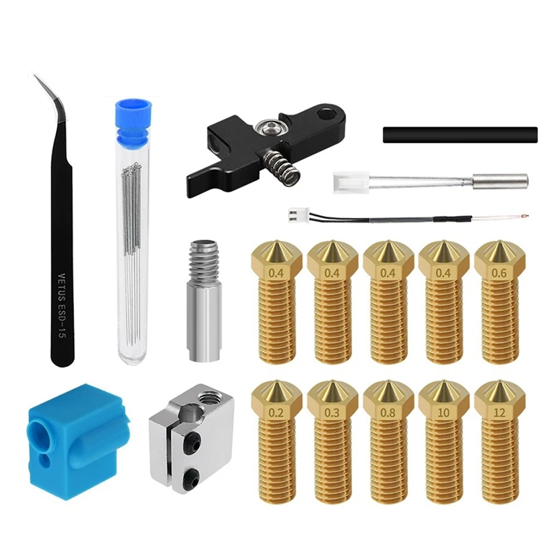 

Nozzle Extruder Kit With Silicone Case Thermistor Heating Tube Throat For Genius/Sidewinder X1 3D Printer