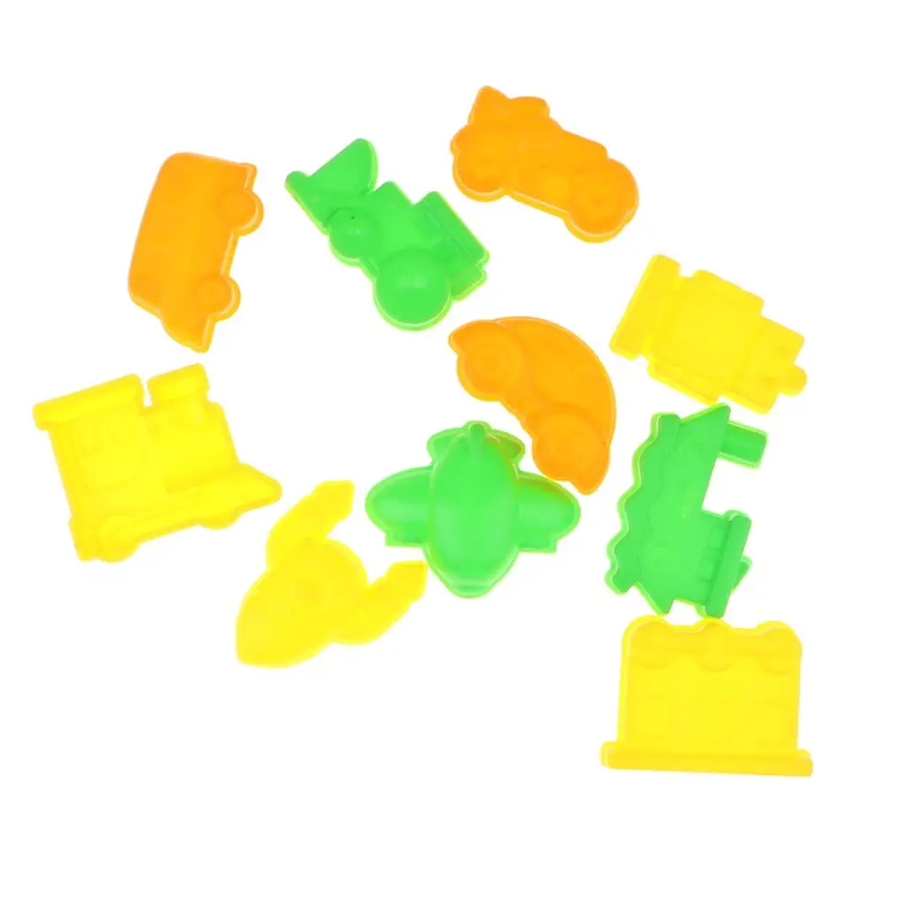 10Pcs Mini Colorful Sea - Land - Air Vehicle Sand Molds Beach