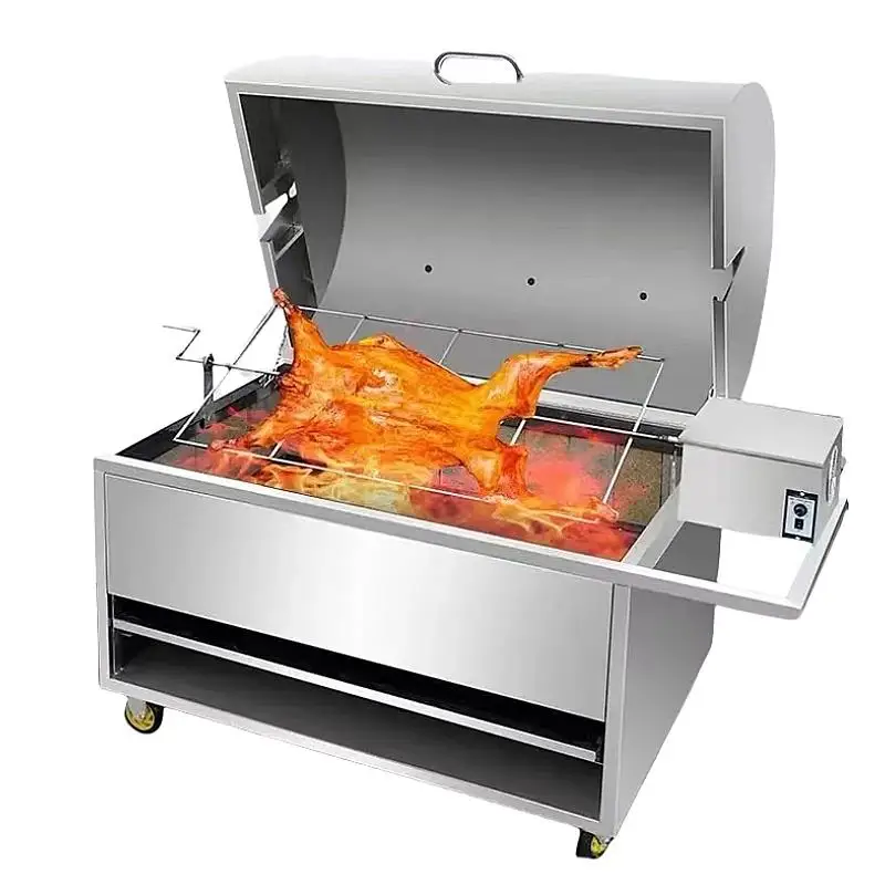 

Industrial Charcoal Pork & Whole Sheep Roaster Rotary Oven for Outdoor Cooking