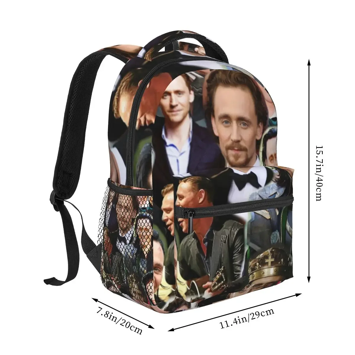 Tom Hiddleston Photo Collage Backpacks Boys Girls Bookbag Children School Bags Cartoon Rucksack Shoulder Bag Large Capacity