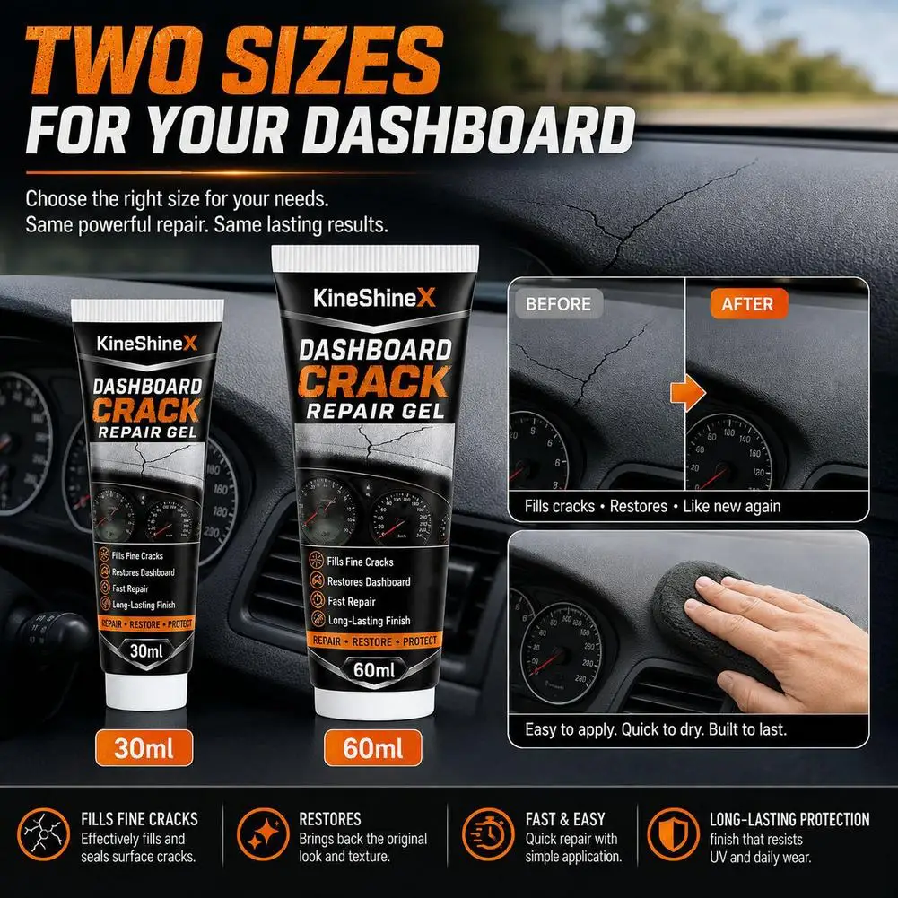 Dashboard Crack Repair Gel Car Console Leather Plastic Dashboard Restorer Fast Drying Weatherproof Auto Interior Maintenance