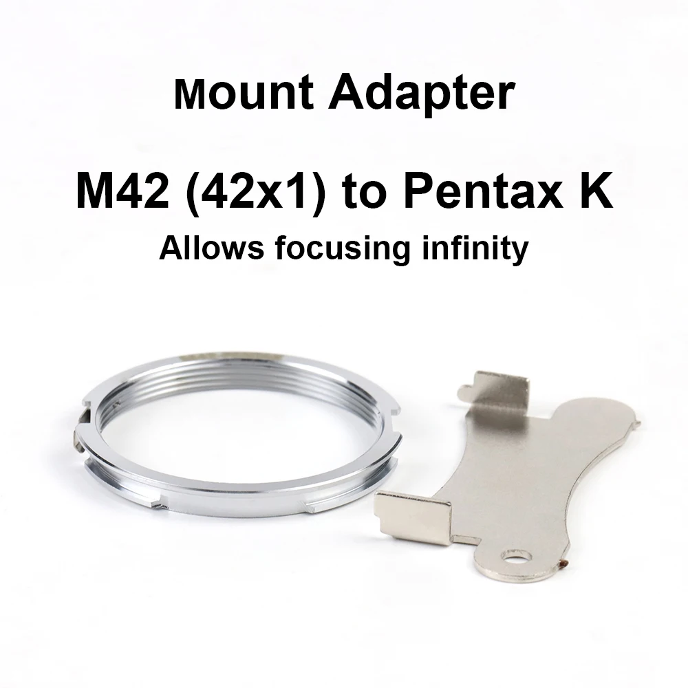 M42-Pentax K Mount Adapter Ring focus infinity For M42 (42x1) lens for Pentax K1 K3 K5 K7 K30 K50 etc. M42-K M42-KAF M42-KAF2 KA