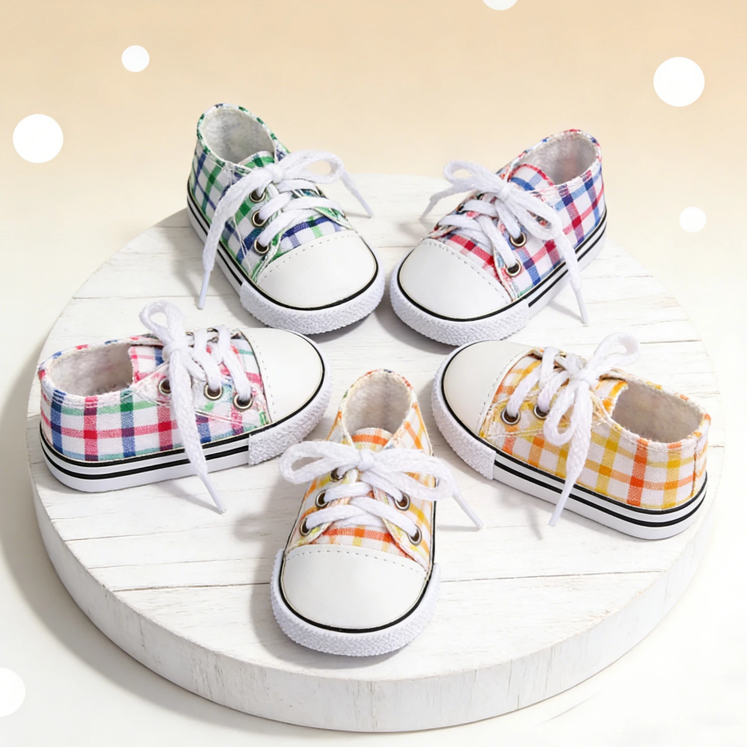 5cm Colorful Sneakers For 14-inch American Dolls Cute Canvas Lace-up Doll Shoes For 30-35cm Baby Girl Doll Fit Nancy Lisa Dolls