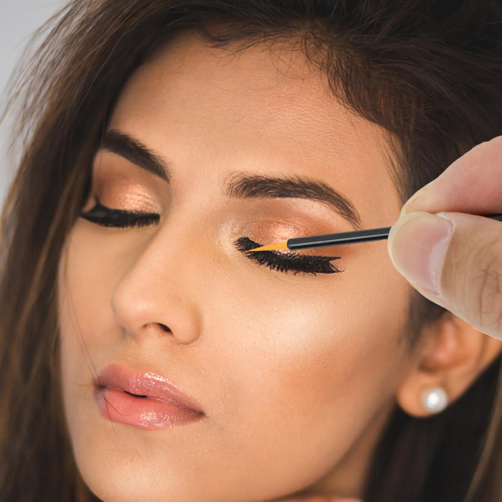 100 pinceaux à eyeliner jetables, applicateurs de maquillage, mini pinceaux à tête en fibre, outils pour les yeux, pinceaux à eyeliner professionnels