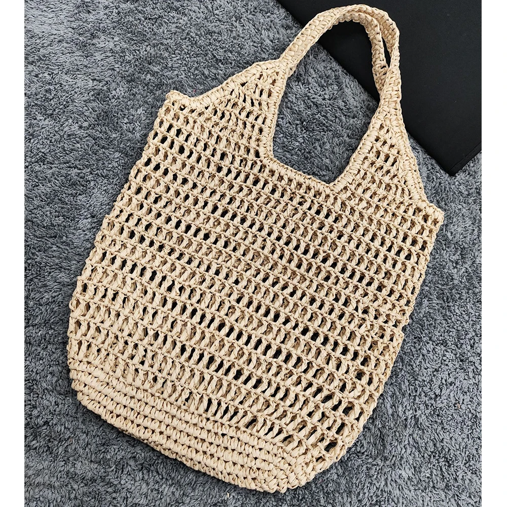 Hollow Knitting Tote Shoulder Bag Bohemian Woven Bags for Women Handbags Summer Soft Beach Bag NEW Vacation Shopper Purses Chic view 2