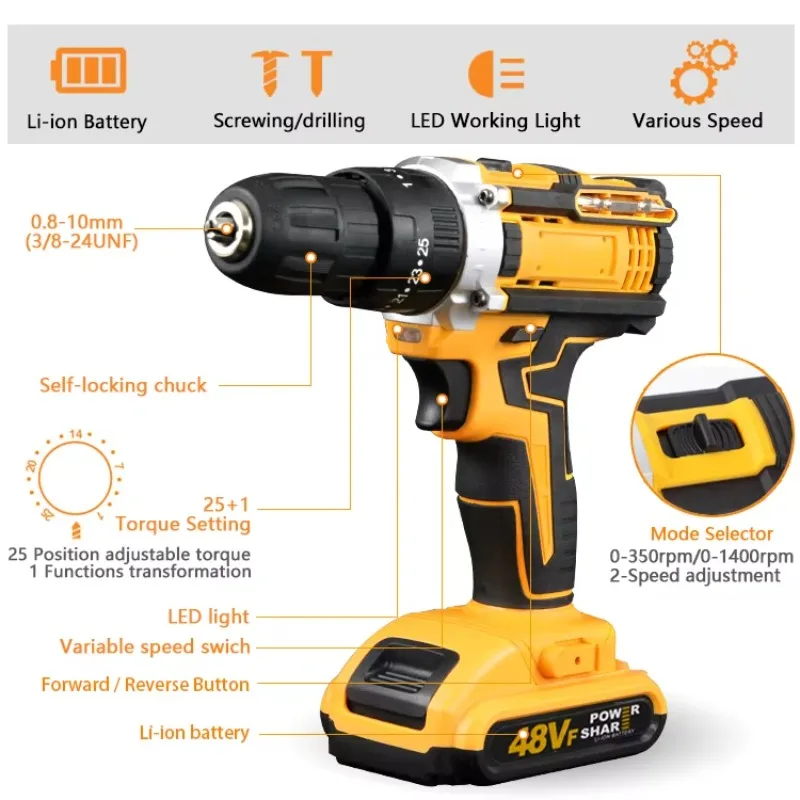 20 V Akku-Bohrschrauber Akkus Akku-Bohrmaschinen Bürste 20 V Combo-Set Akku-Bohrmaschine Bürste